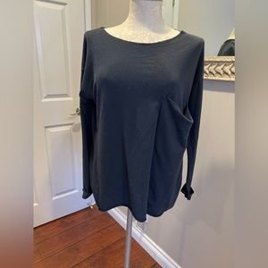 Zara L/S Navy Top sz M